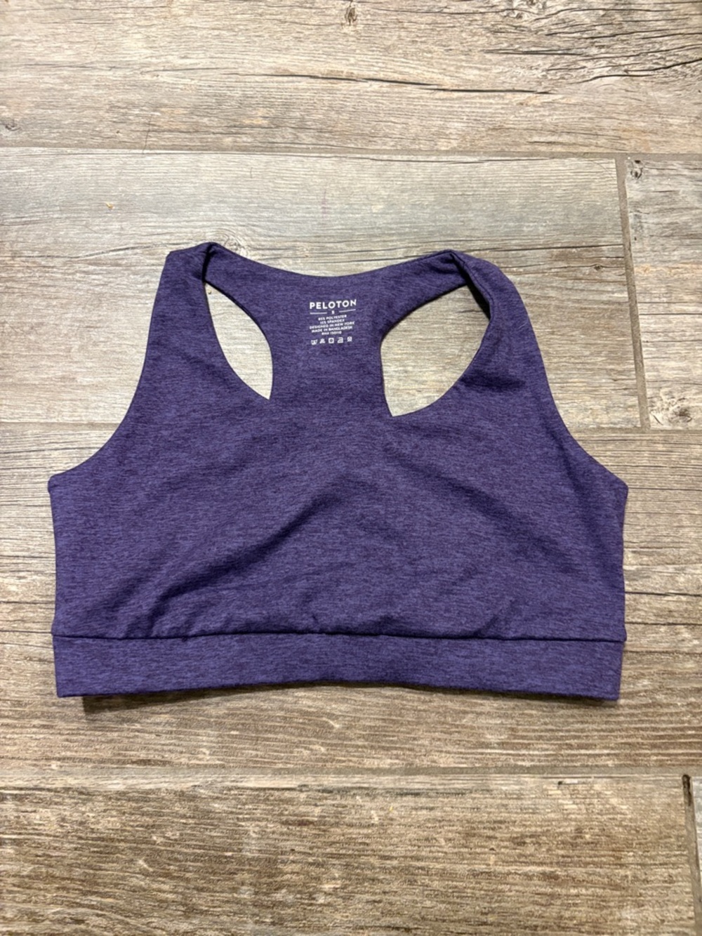 Peloton Purple Strappy Back Sports Bra Seamless Yoga Workout Top Size S